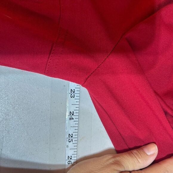 Chico's Women's Ponte Knit Mock Neck Zip-Up Rayon Blend Jacket Red Size 3X - Picture 8 of 9